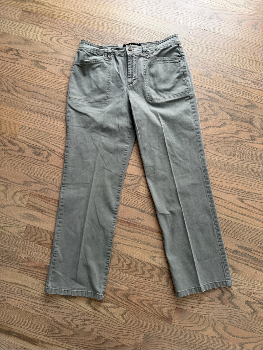 Gloria Vanderbilt Olive Green Wide-Leg Chinos
